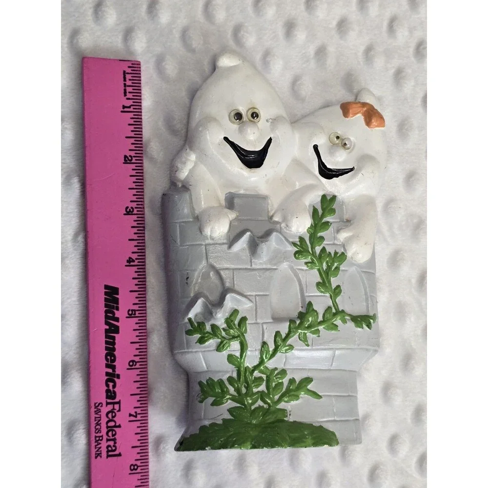 Vintage Halloween Ceramic Ghost Mold Googly Eyes Hand Painted 80s 90s Decoration